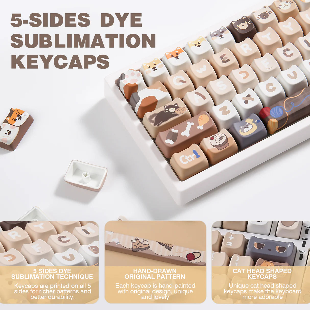 YUNZII Pawcap MAO Profile 142 Piece Keycap Set