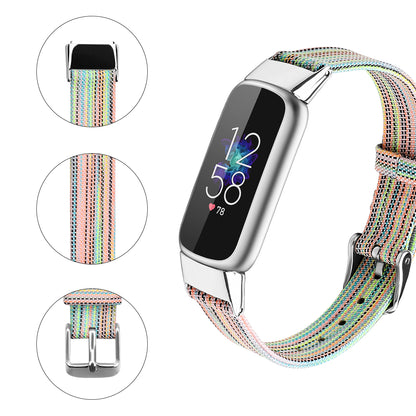 Replacement Nylon Canvas Watch Strap Band for Fitbit Luxe Multi