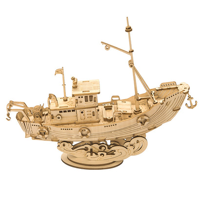 Robotime Fishing Ship 3D Wooden Puzzle