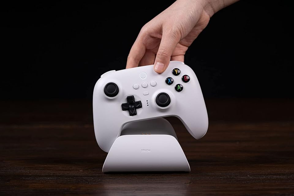 8BitDo Ultimate 2.4G Gaming Controller with Charging Dock (Hall Effect Joysticks) White