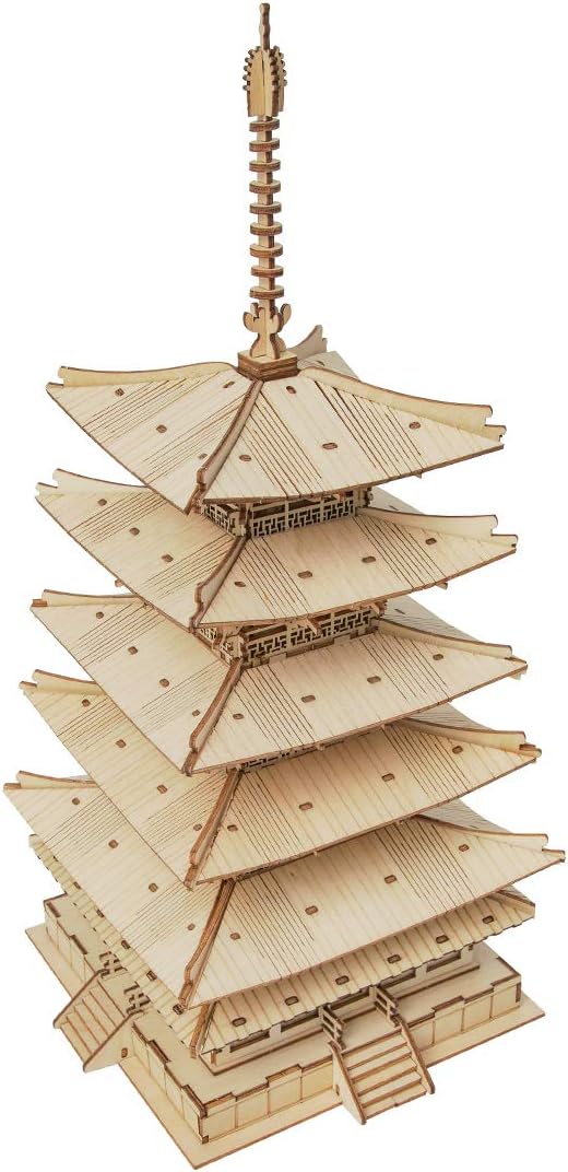 Robotime DIY Five-Storied Pagoda 3D Wooden Puzzle