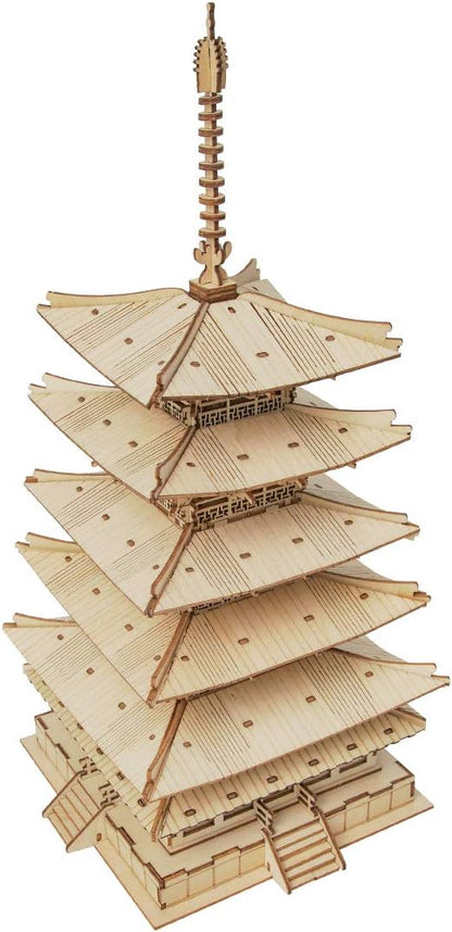 Robotime DIY Five-Storied Pagoda 3D Wooden Puzzle