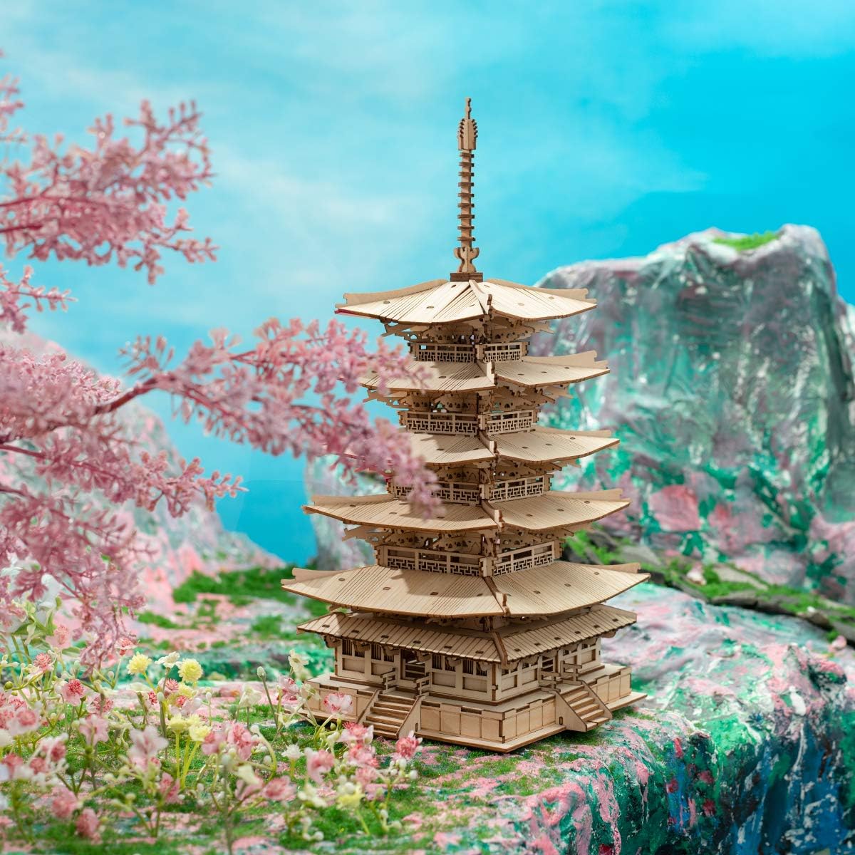 Robotime DIY Five-Storied Pagoda 3D Wooden Puzzle