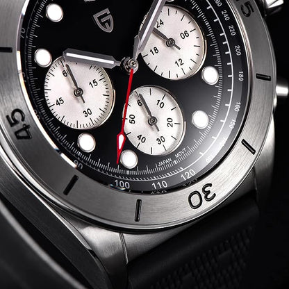 Pagani Design 1705 Men's Quartz Stainless Steel Chronograph Watch Black