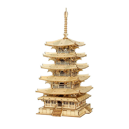 Robotime DIY Five-Storied Pagoda 3D Wooden Puzzle