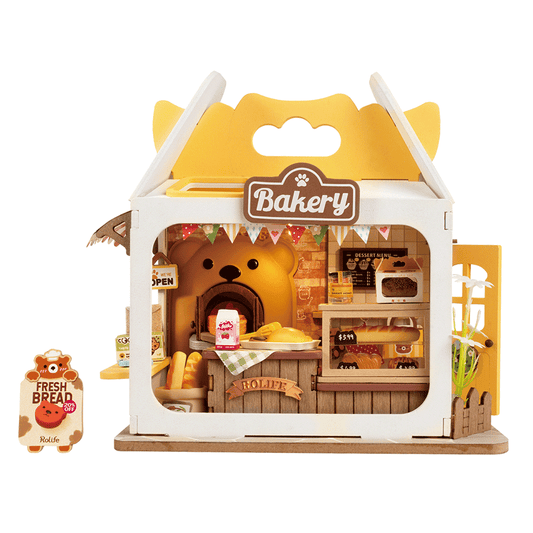 Robotime Teddy's Breadbox Food Box Shop DIY 3D Miniature Dollhouse Kit