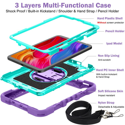 Shockproof Cover With Stand & Hand & Shoulder Strap iPad Mini 6 Purple