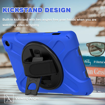 Shockproof Cover With Stand & Hand & Shoulder Strap for Amazon Fire 7 2022 Blue