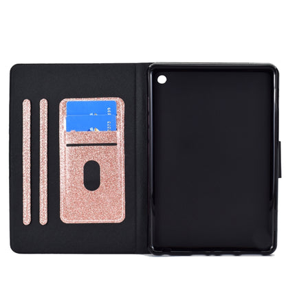 Flip Cover Case With Stand & Card Holder For Amazon Fire 7 2022 Rose Gold