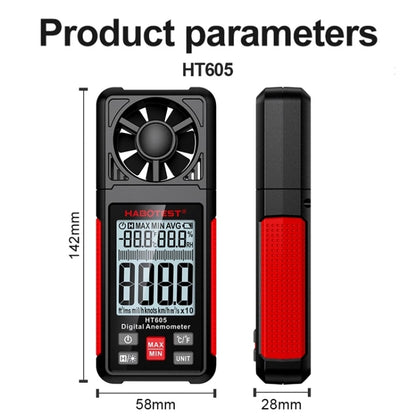 HABOTEST HT605 Portable Digital Display Handheld Wind Speed Tester