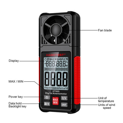 HABOTEST HT605 Portable Digital Display Handheld Wind Speed Tester