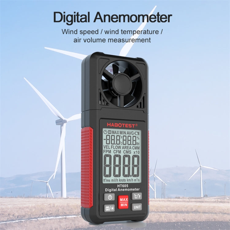 HABOTEST HT605 Portable Digital Display Handheld Wind Speed Tester