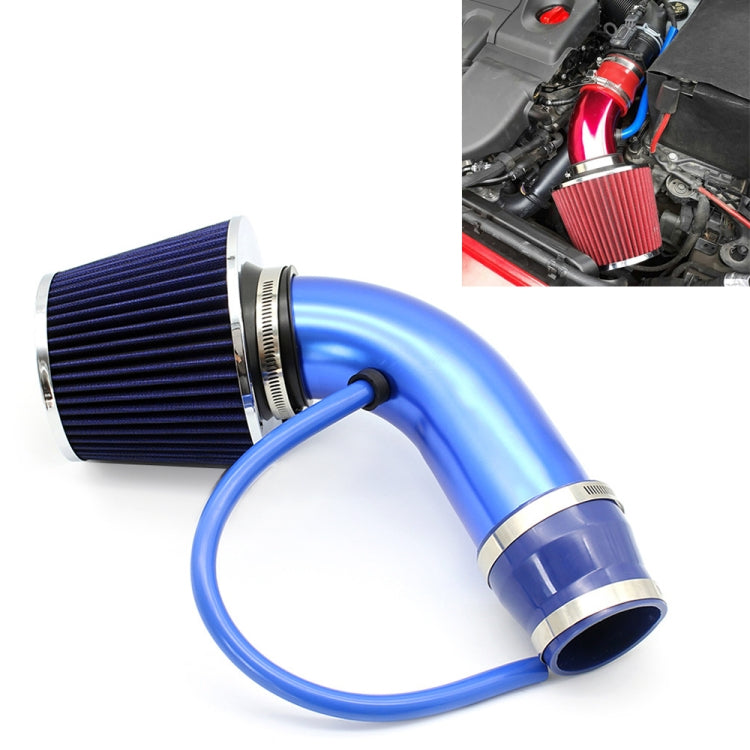 Universal High Performance Cold Air Intake Cone Filter Kit 76mm Diameter Blue