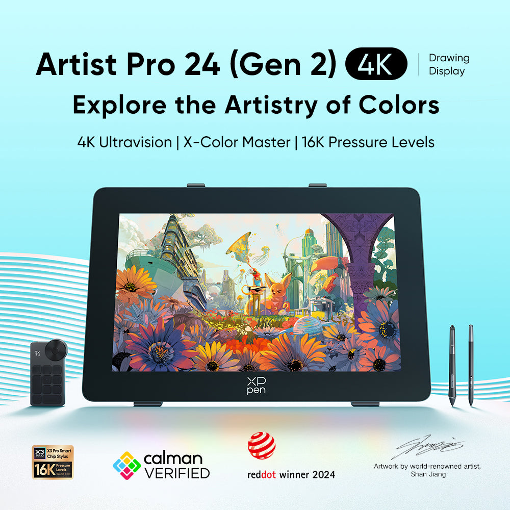 XPPen Artist Pro 24 (Gen 2) Display Graphics Drawing Tablet (4K Resolution)