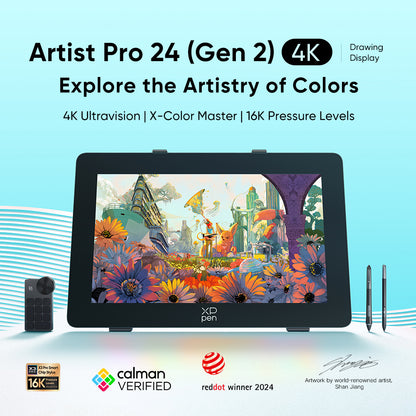 XPPen Artist Pro 24 (Gen 2) Display Graphics Drawing Tablet (4K Resolution)