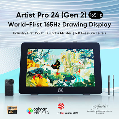 XPPen Artist Pro 24 Gen 2 165Hz Graphic Drawing Tablet Display & Stylus