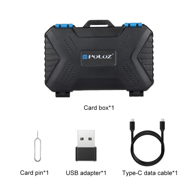 Puluz 22-in-1 Memory Card Reader & Case For SD Cards & Other Memory Cards