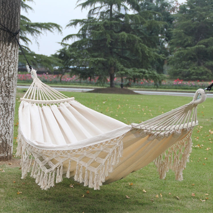 Outdoor Camping Double Hammock With Tassels 200cm x 150cm