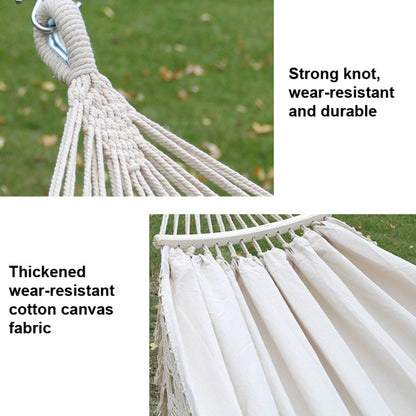 Outdoor Camping Double Hammock With Tassels 200cm x 150cm