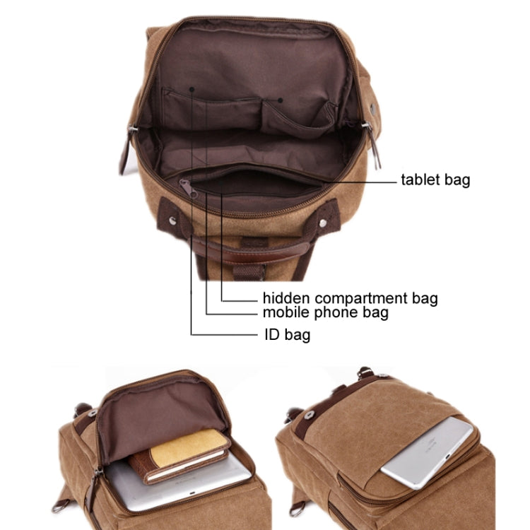 Outdoor Travel Messenger Canvas Crossbody Chest Bag Brown