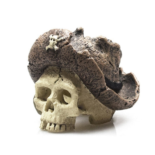Pirate Skull Resin Decor Ornament For Fish Tank Aquariums & Terrariums