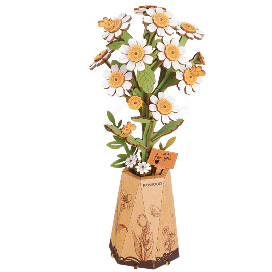 Robotime Chamomile Flower Bouquet Series DIY 3D Wooden Puzzle