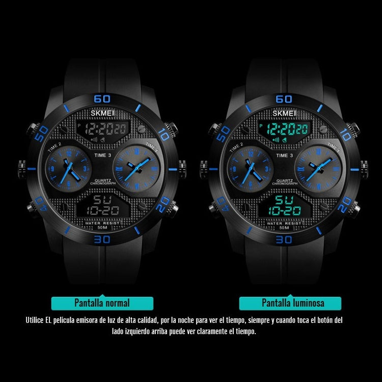 Skmei 1355 Men's Multifunctional Sports Watch with Alarm and Stopwatch Blue