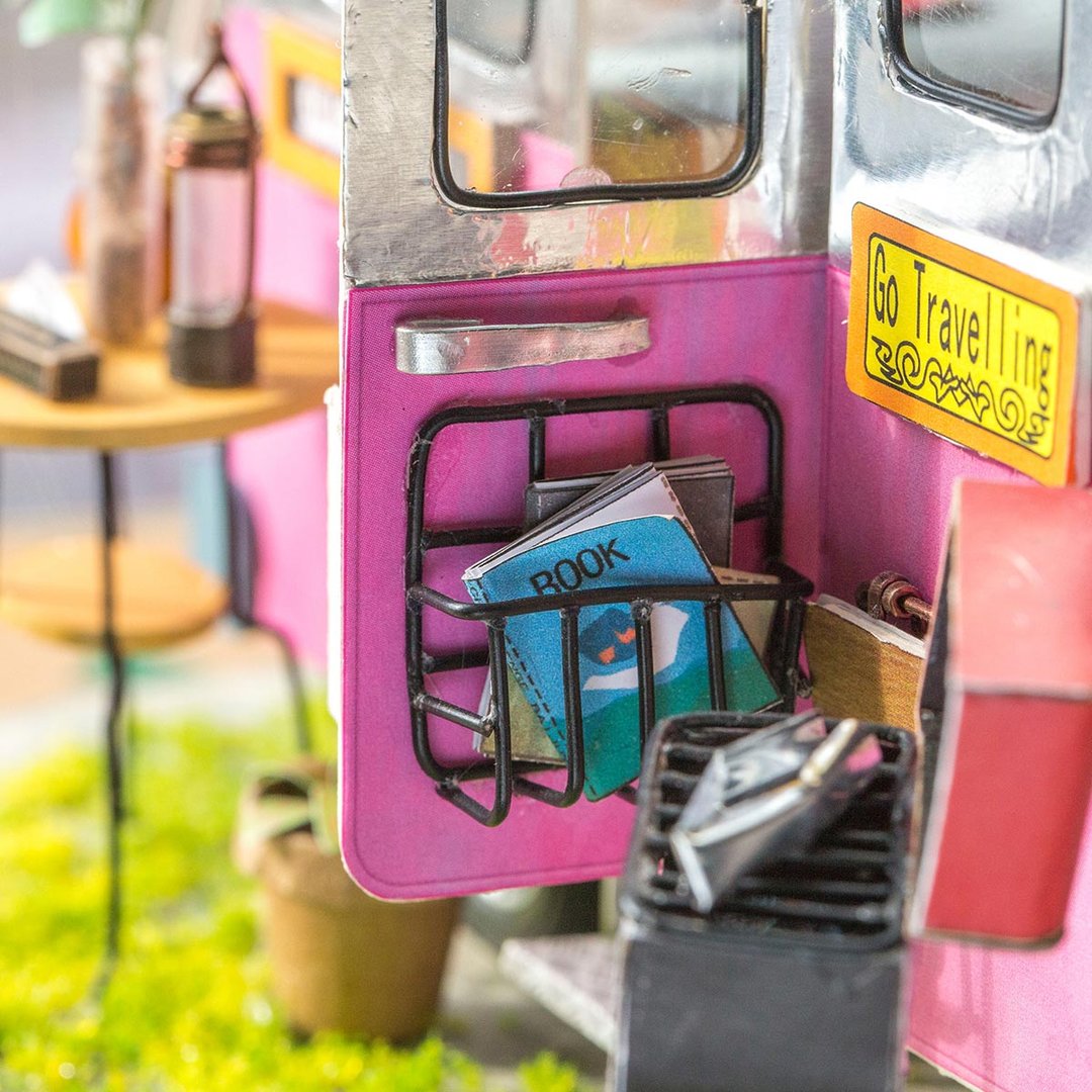 Robotime Happy Camper DIY Miniature Camping Car Dollhouse Kit 1:20